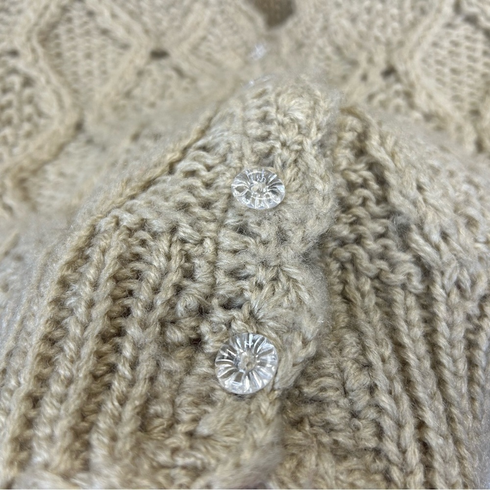 Peddlers Size S Vintage 70s Sweater Vest Cable Knit Button Up Cottagecore Granny - Picture 4 of 9